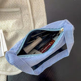 Corduroy Shoulder Bag for Women Top-Handle Handbag