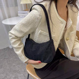 Corduroy Shoulder Bag for Women Top-Handle Handbag