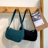 Corduroy Shoulder Bag for Women Top-Handle Handbag