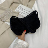 Corduroy Shoulder Bag for Women Top-Handle Handbag