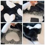 Plush Shoulder Bag Love Heart Pattern Furry Tote Winter Crossbody Large Capacity