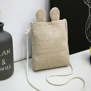 Mini Crossbody Bag Canvas Small Shoulder Handbag Solid Phone Purse