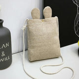 Mini Crossbody Bag Canvas Small Shoulder Handbag Solid Phone Purse