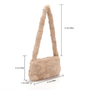 Women Heart Plush Top-handle Shoulder Bag