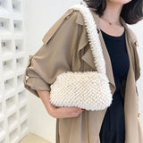 Women Heart Plush Top-handle Shoulder Bag