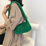 Women Heart Plush Top-handle Shoulder Bag
