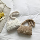 Women Heart Plush Top-handle Shoulder Bag