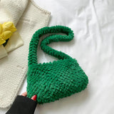 Women Heart Plush Top-handle Shoulder Bag