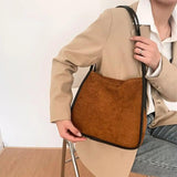 Corduroy Shoulder Shopping Bag Reusable Casual Tote Large Capacity Female Handba