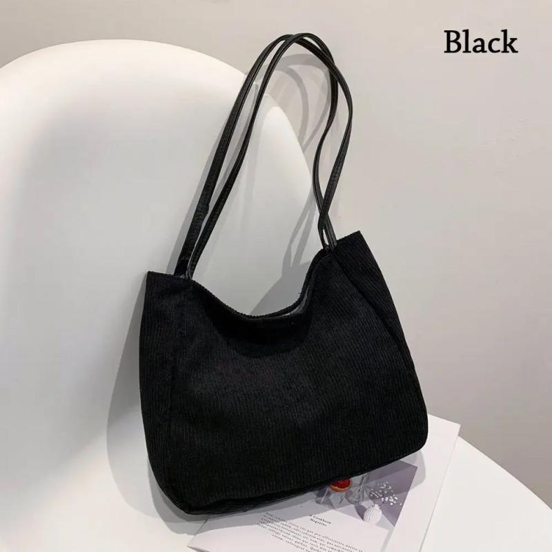 Corduroy Shoulder Shopping Bag Reusable Casual Tote Large Capacity Female Handba