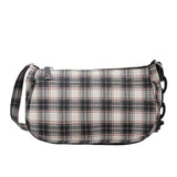 Retro Plaid Underarm Bag Chain Strap Zipper Mini Handbag Casual Shoulder Bag