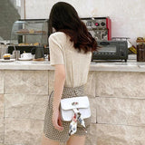 Women Chain Small Shoulder Bags Pu Leather Silk Scarf Crossbody Bags