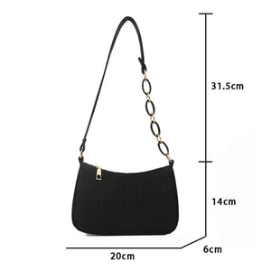 Women's Armpit Handbag Crescent Saddle Bag Dermatoglyph