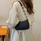 Women's Armpit Handbag Crescent Saddle Bag Dermatoglyph