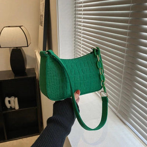 Women's Armpit Handbag Crescent Saddle Bag Dermatoglyph