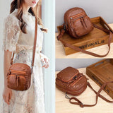 Vintage Crossbody Bags for Women Retro Small Shoulder Bag Soft PU Leather Handba