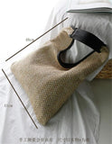 Beige & Khaki Crossbody Bag Women's Weave Shoulder Bag