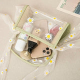 Shoulder Bags Women Korean-style PU Patchwork Daisy Floral