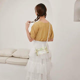 Shoulder Bags Women Korean-style PU Patchwork Daisy Floral