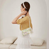 Shoulder Bags Women Korean-style PU Patchwork Daisy Floral