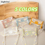 Shoulder Bags Women Korean-style PU Patchwork Daisy Floral