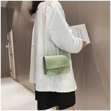 Green Leather Crossbody Bag Chain Shoulder Messenger Lady Travel Purse Handbag