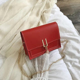 Green Leather Crossbody Bag Chain Shoulder Messenger Lady Travel Purse Handbag