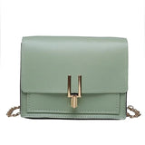 Green Leather Crossbody Bag Chain Shoulder Messenger Lady Travel Purse Handbag