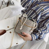 Woven Straw Bucket Handbag Wood Handle Beach Tote Bag