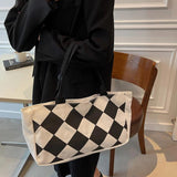 Canvas Pattern Printing Shoulder Shopping Bag Large Capacity Tote Handbag