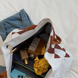 Canvas Pattern Printing Shoulder Shopping Bag Large Capacity Tote Handbag