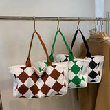 Canvas Pattern Printing Shoulder Shopping Bag Large Capacity Tote Handbag