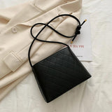 Lattice Pattern Crossbody Handbag PU Leather Shoulder Bag Travel Messenger Pouch