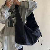 Nylon Bucket Shoulder Bag Zipper Tote