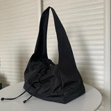 Nylon Bucket Shoulder Bag Zipper Tote