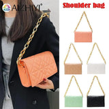 Geometric Embossing Shoulder Bag Solid Chain Small Flap Purse Handbags