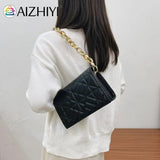 Geometric Embossing Shoulder Bag Solid Chain Small Flap Purse Handbags