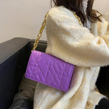 Women's PU Leather Crossbody Bag Embossing Chain Handbag