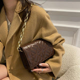 Women's PU Leather Crossbody Bag Embossing Chain Handbag
