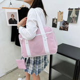 Women Large Canvas Heart Patchwork Shoulder Bag