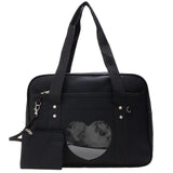 Women Large Canvas Heart Patchwork Shoulder Bag