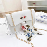 Small Shoulder Bag with Silk Scarf Crossbody Bags for Women