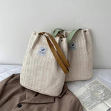 Women's Straw Woven Beach Tote Bag Large Capacity Handbag