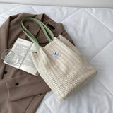 Women's Straw Woven Beach Tote Bag Large Capacity Handbag