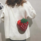 Strawberry Shape Shoulder Bag Girls Crossbody Handbag