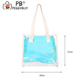 Women Clear TOTES Waterproof Transparent Handbags Large Shopper Shoulder Bag