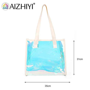 Women Clear Waterproof TOTES Shoulder Bag Summer Beach Pouch