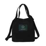 Vintage Corduroy Tote Bag Large Capacity Bucket Handbag