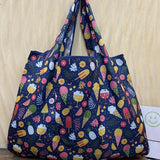 Heavy Prints Foldable Shopping Bags Reusable Women's Handbags Shoulder Bags