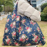 Heavy Prints Foldable Shopping Bags Reusable Women's Handbags Shoulder Bags